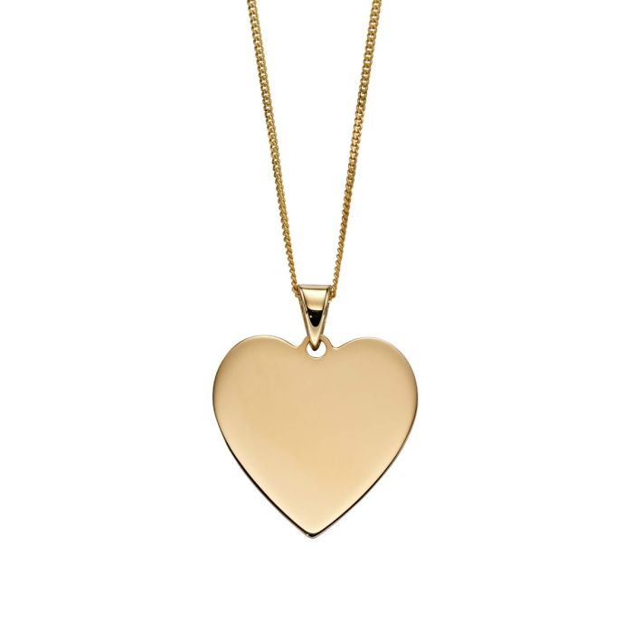 Elements Gold Heart Engravable Tag Pendant