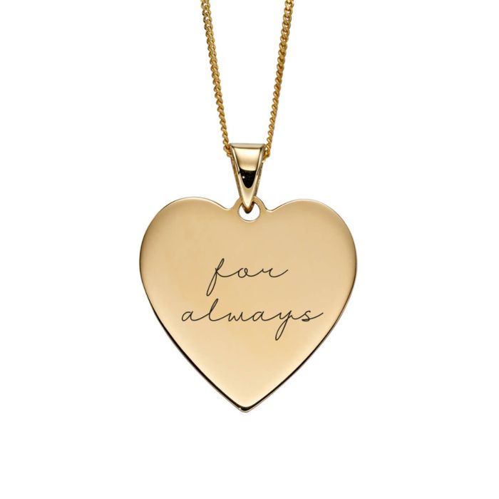 Elements Gold Heart Engravable Tag Pendant