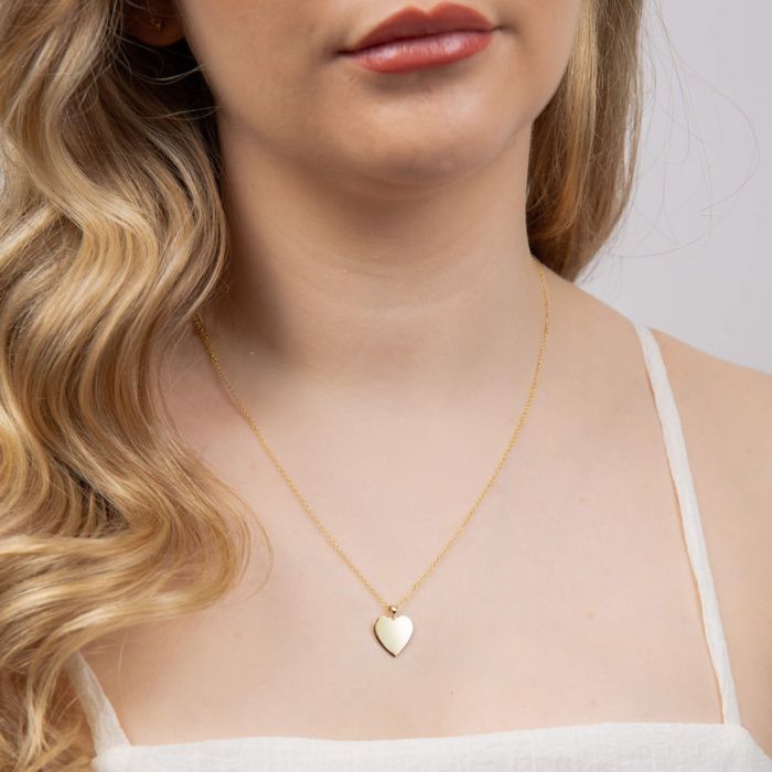 Elements Gold Heart Engravable Tag Pendant