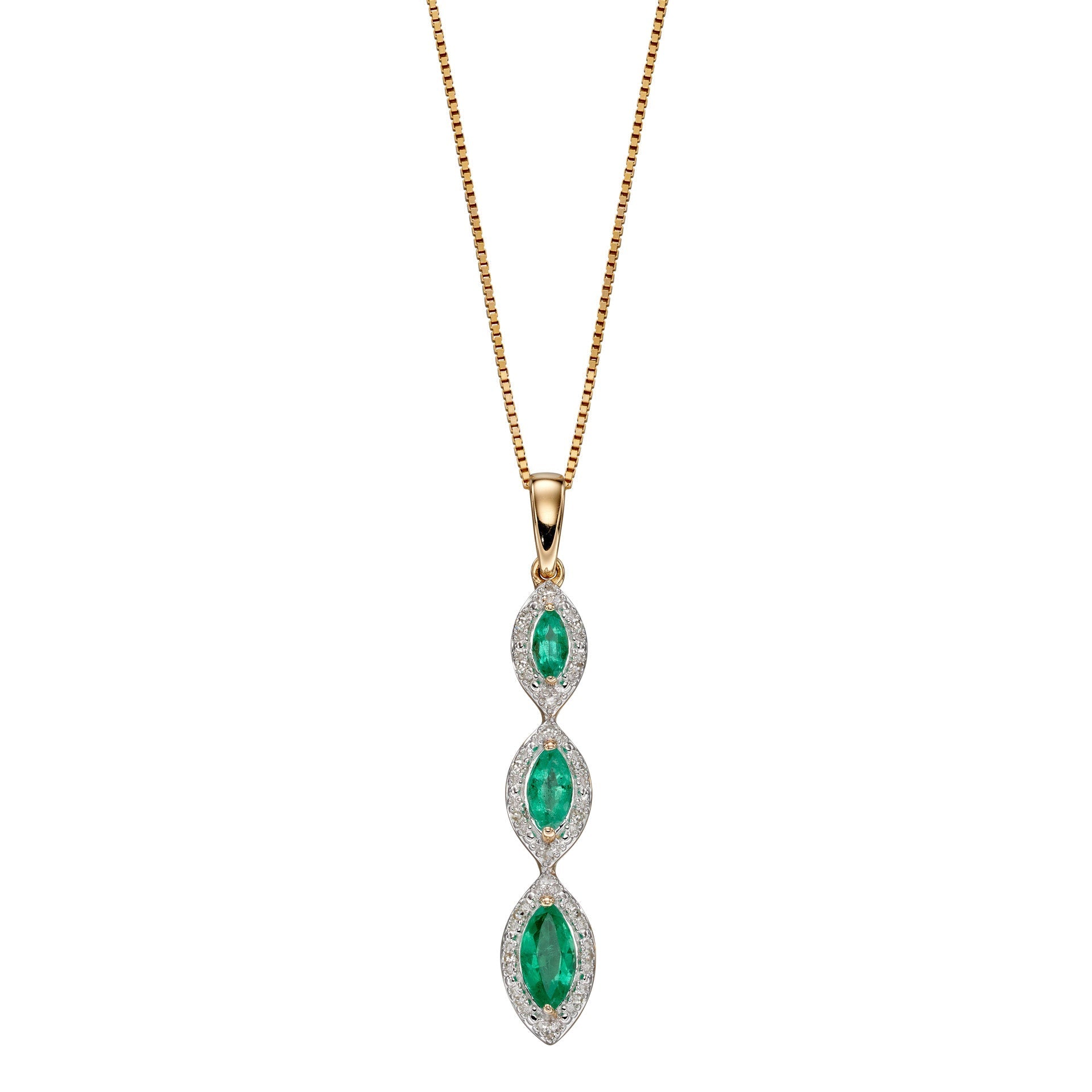Elements Gold Marquise Triple Drop Pendant