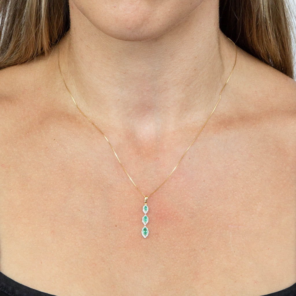 Elements Gold Marquise Triple Drop Pendant