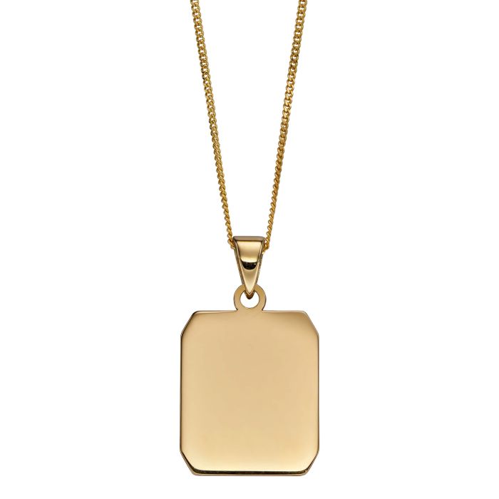 Elements Gold Rectangular Dog Tag Pendant