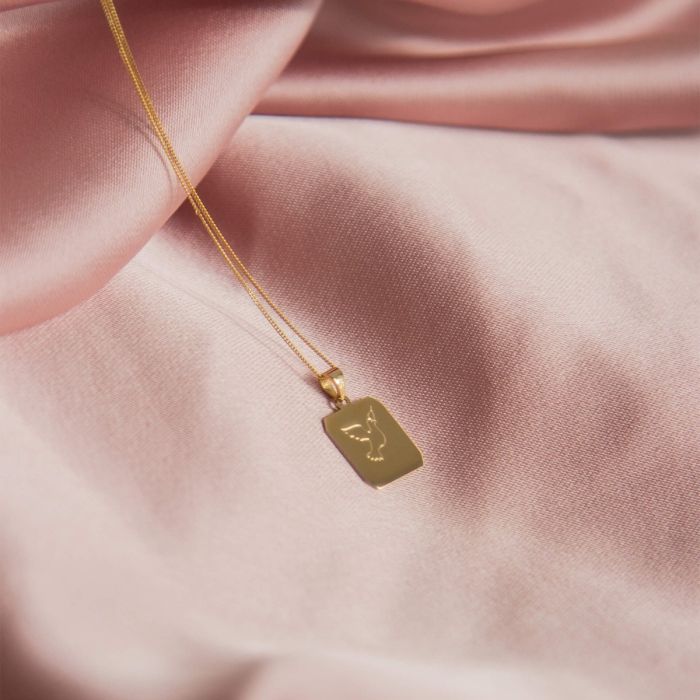 Elements Gold Rectangular Dog Tag Pendant