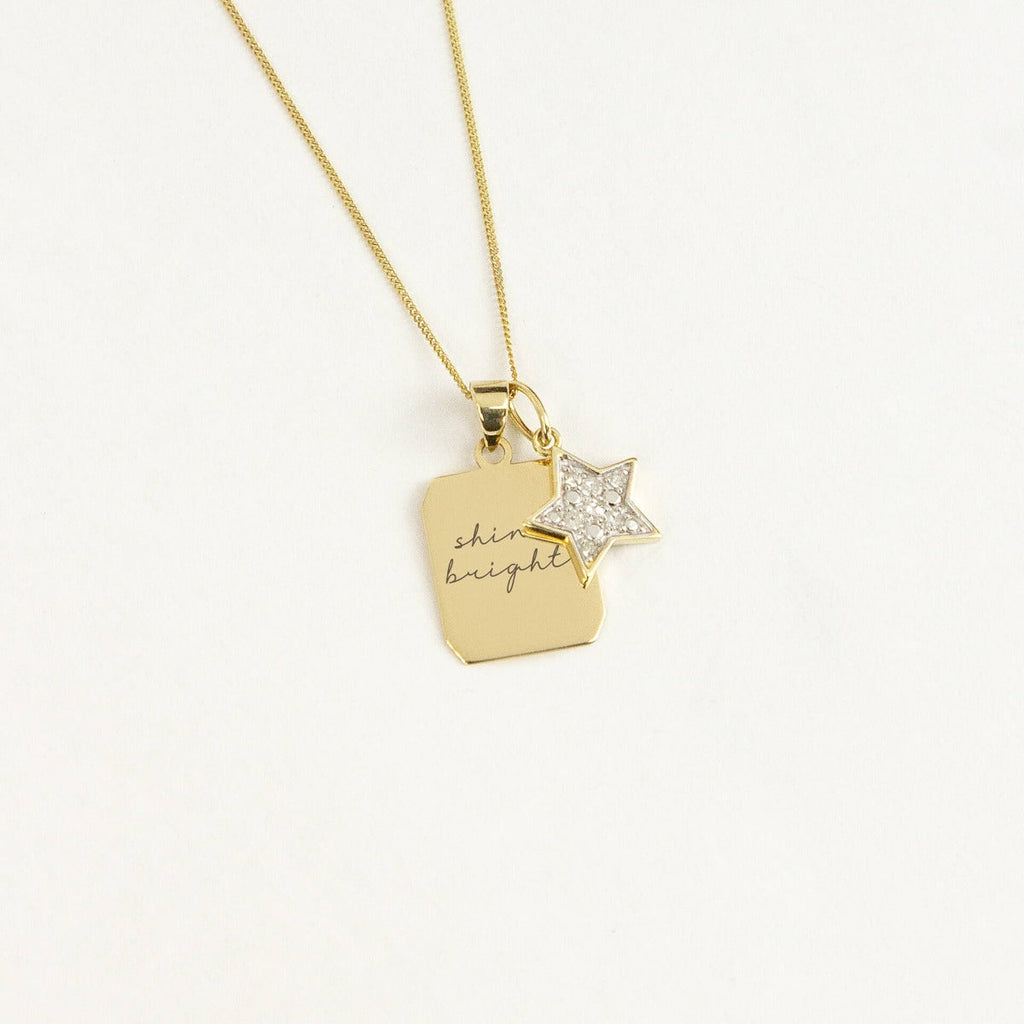 Elements Gold Star Pendant with Diamonds