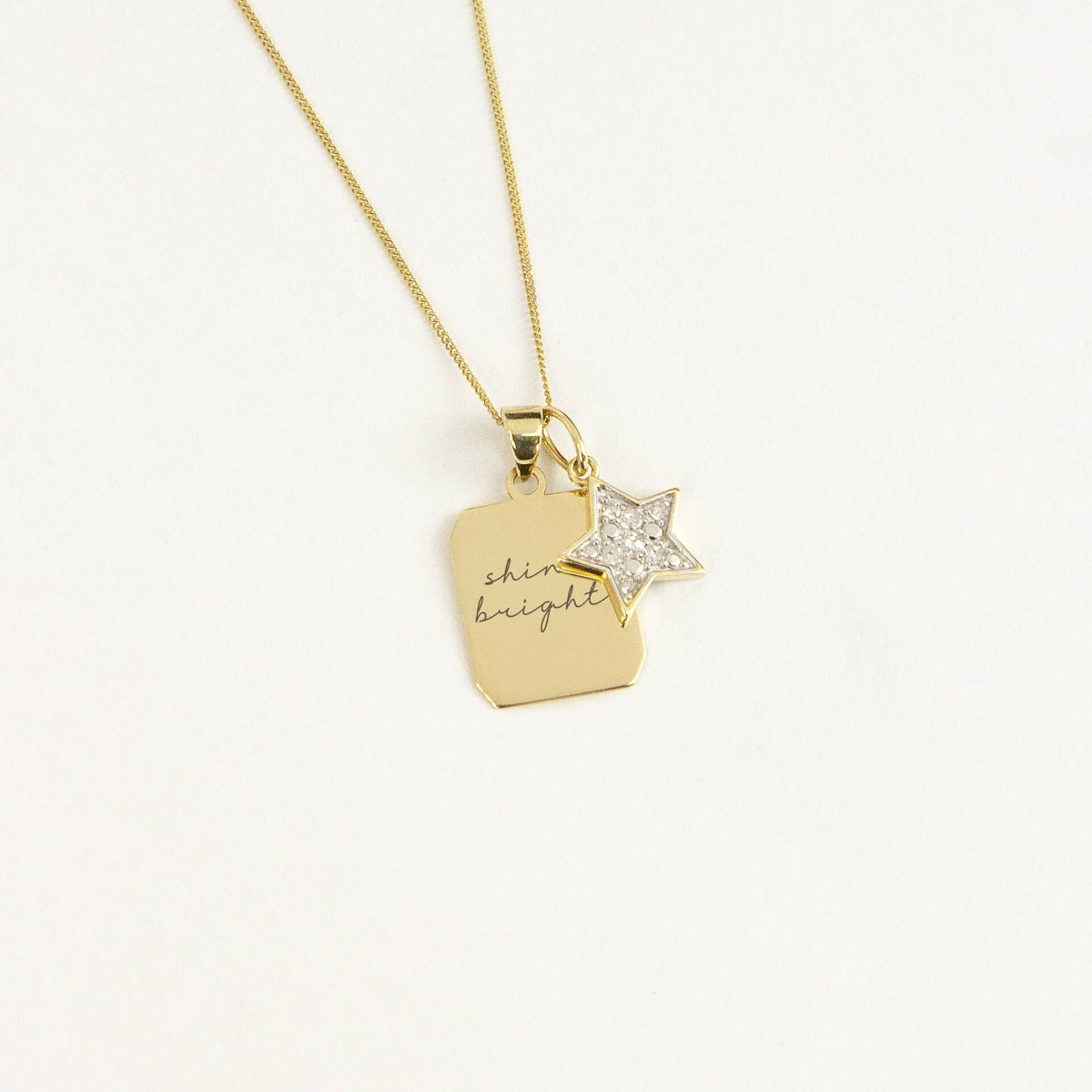 Elements Gold Star Pendant with Diamonds