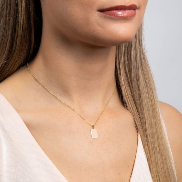 Elements Gold Rectangular Dog Tag Pendant