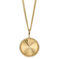 Elements Gold Granulation and Brushed Surface Disc Pendant