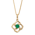 Elements Gold Cut Out Flower Pendant with Emerald