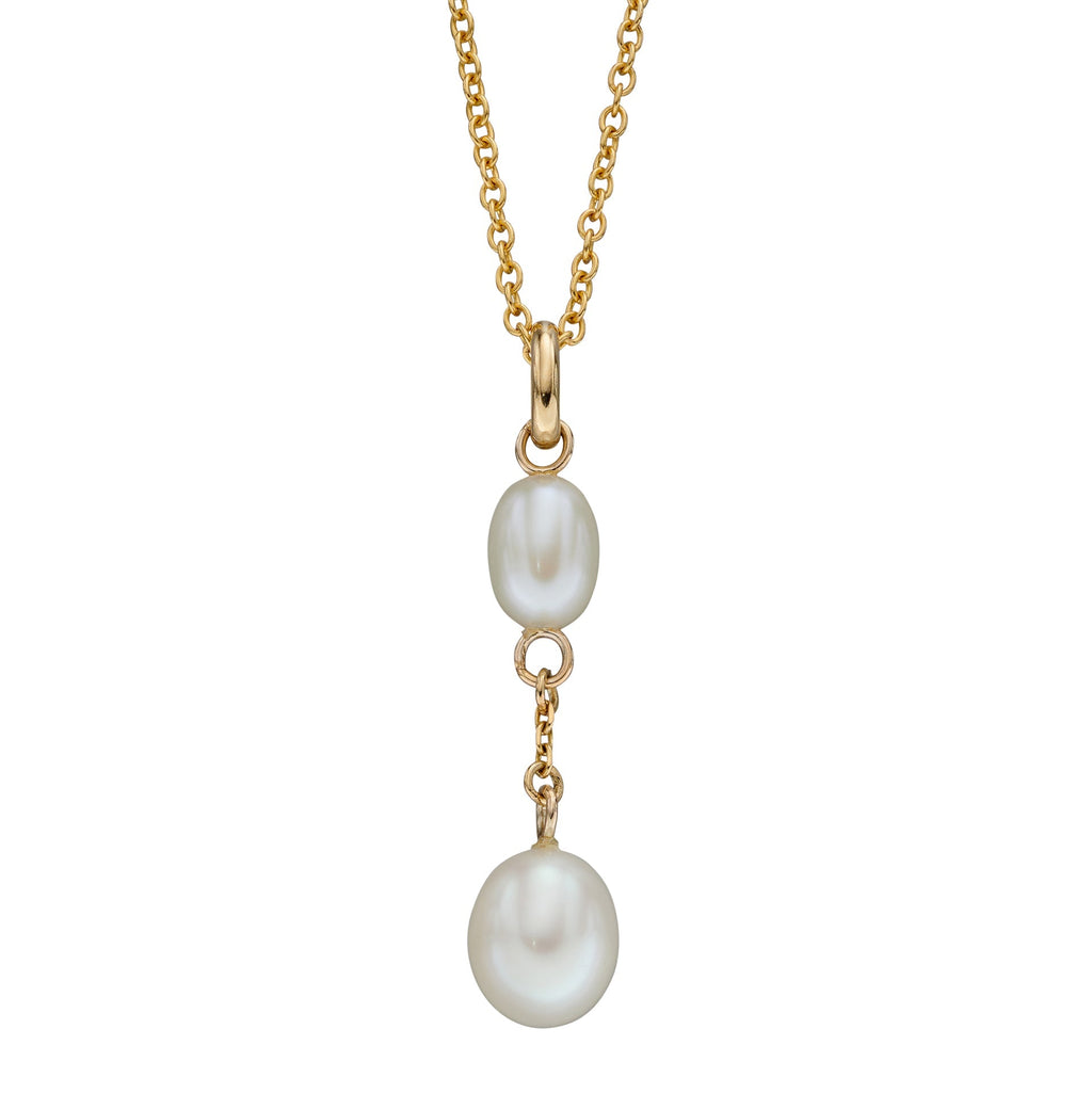 Elements Gold Freshwater Pearl Tier Drop Pendant