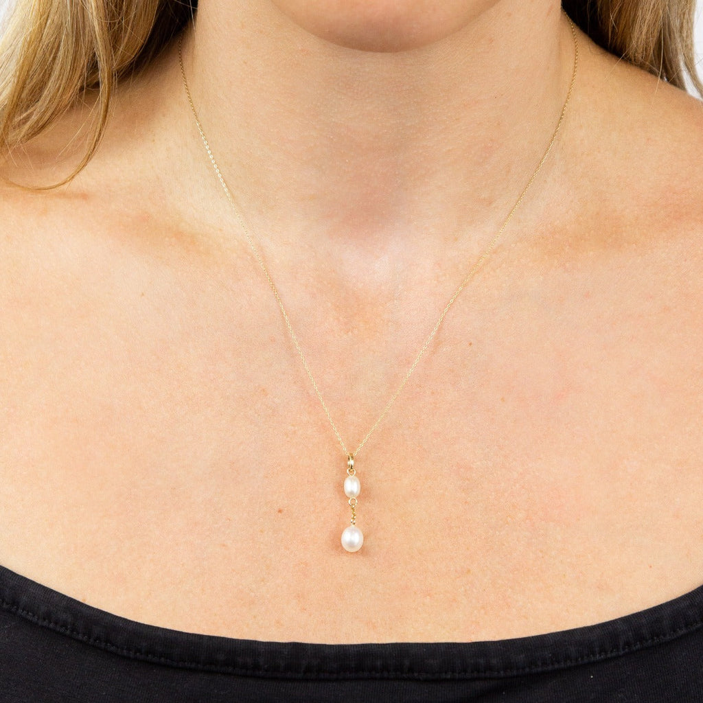 Elements Gold Freshwater Pearl Tier Drop Pendant