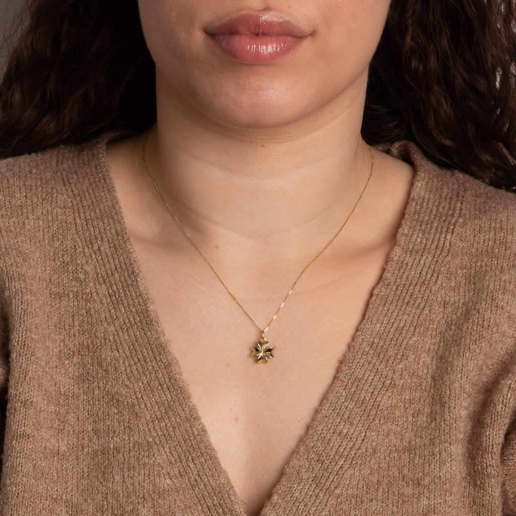Elements Gold Four Leaf Clover Pendant