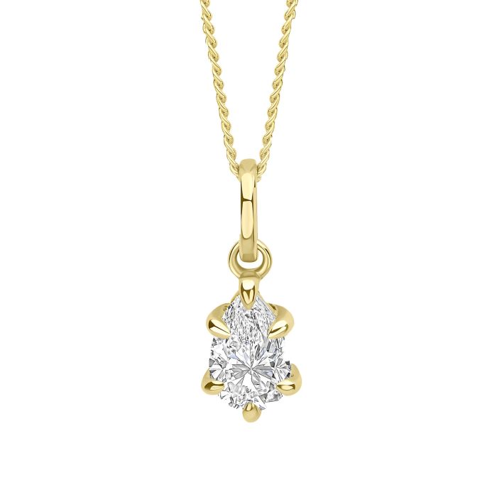 Elements Gold Pear Cut Solitaire Pendant