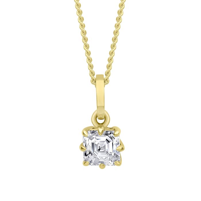 Elements Gold Asscher Cut Solitaire Pendant