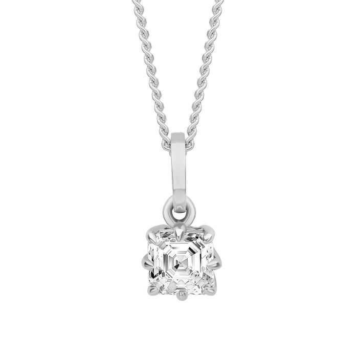Elements Gold Asscher Cut Solitaire Pendant
