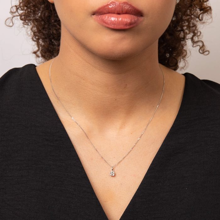 Elements Gold Asscher Cut Solitaire Pendant