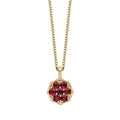 Elements Gold Seven Stone Ruby Cluster Pendant
