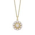 Elements Gold Floral Freshwater Pearl Pendant