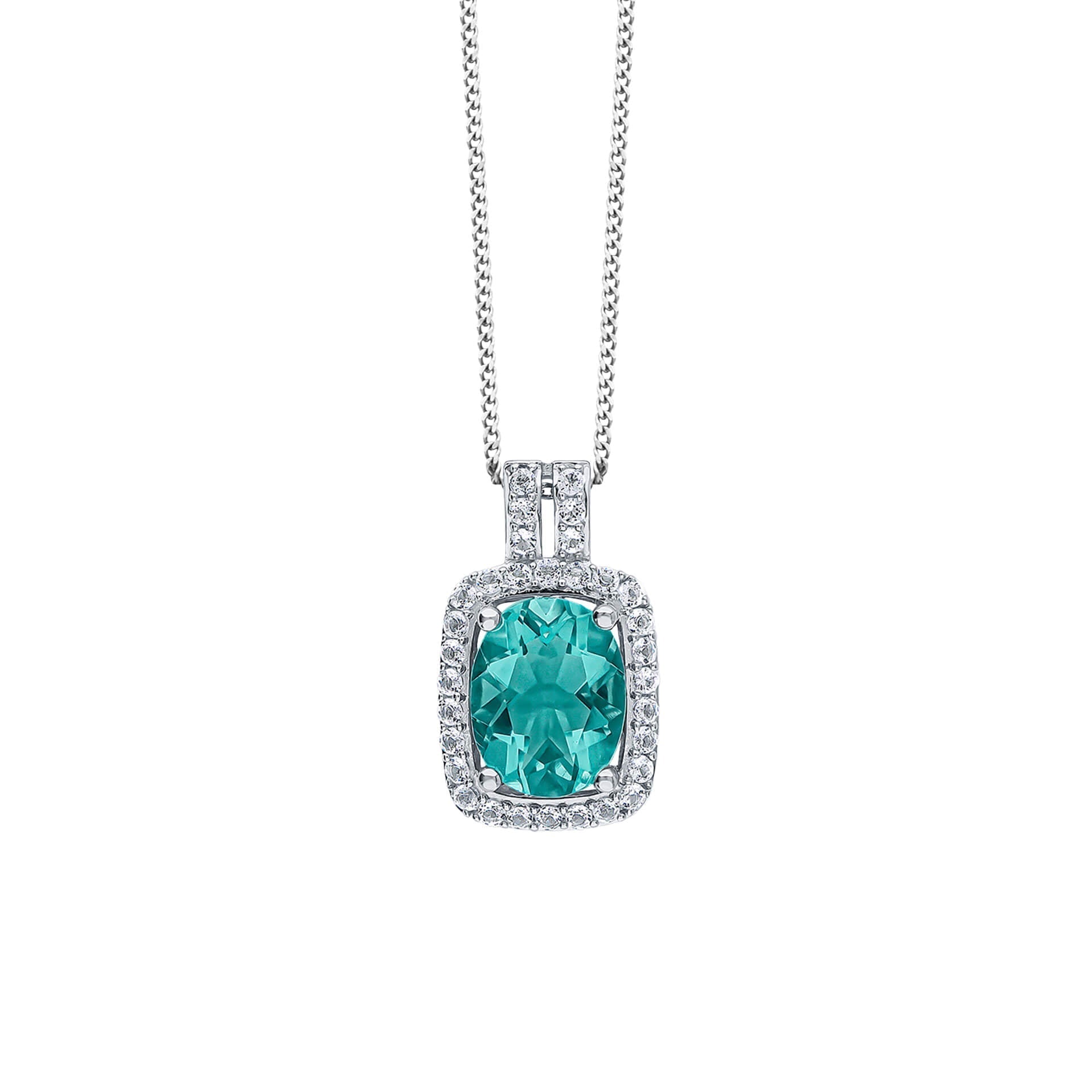 Elements Gold Blue Fluorite and White Topaz Pendant