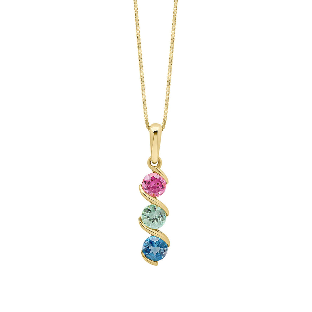 Elements Gold Amalfi Three Colour Twist Pendant