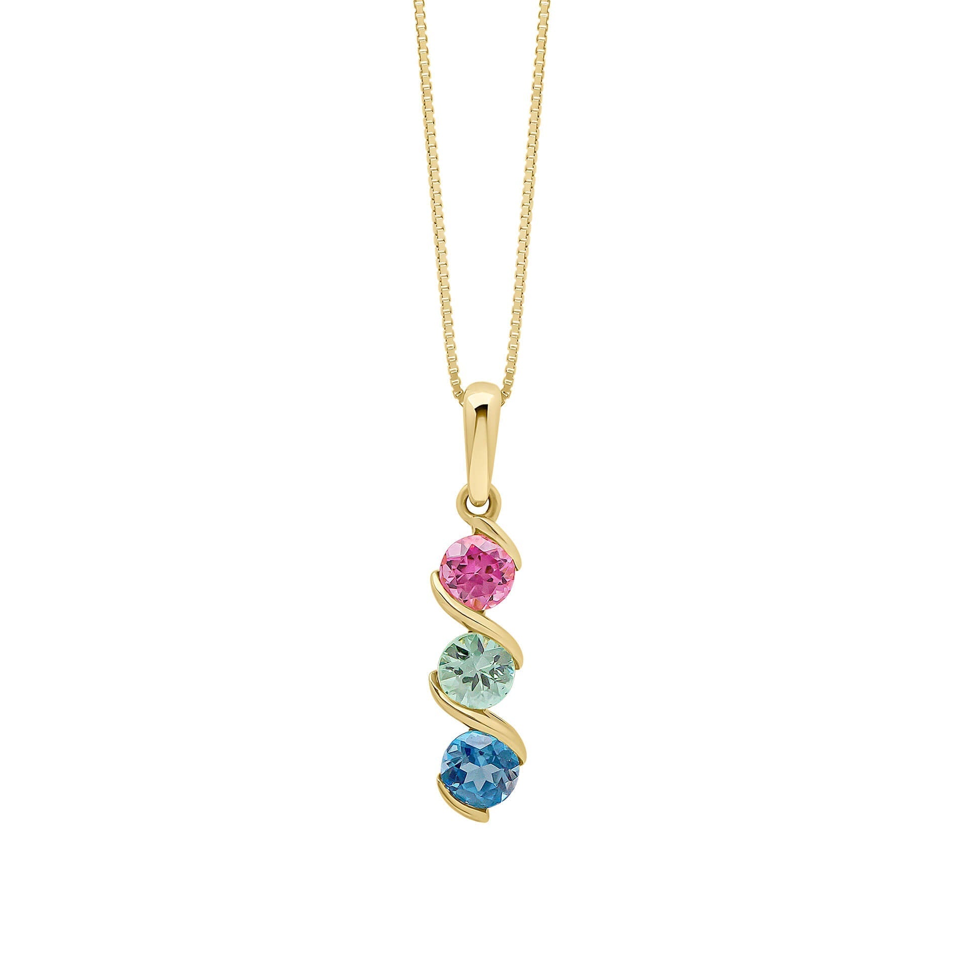 Elements Gold Amalfi Three Colour Twist Pendant