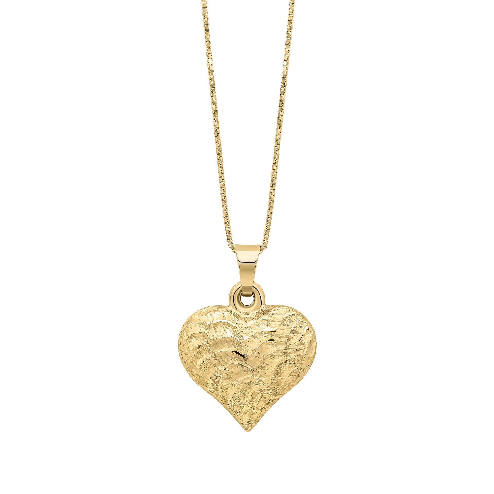 Elements Gold Heart Ripple Texture Pendant
