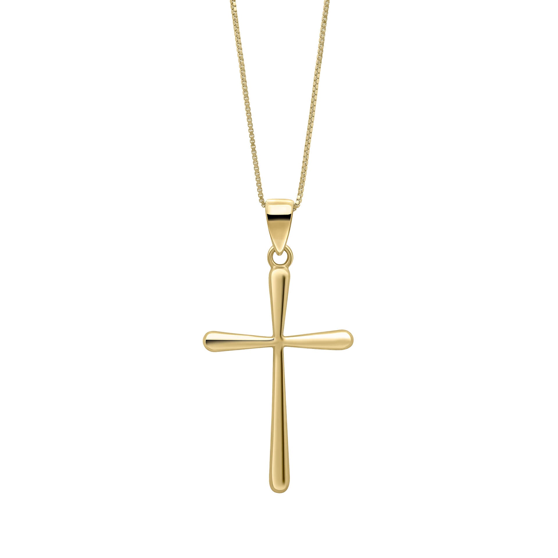 Elements Gold Tapered Cross Pendant