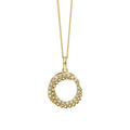 Elements Gold Diamond and Stippled Edge Swirl Pendant