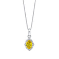 Elements Gold Oval Sapphire and Diamond Pendant