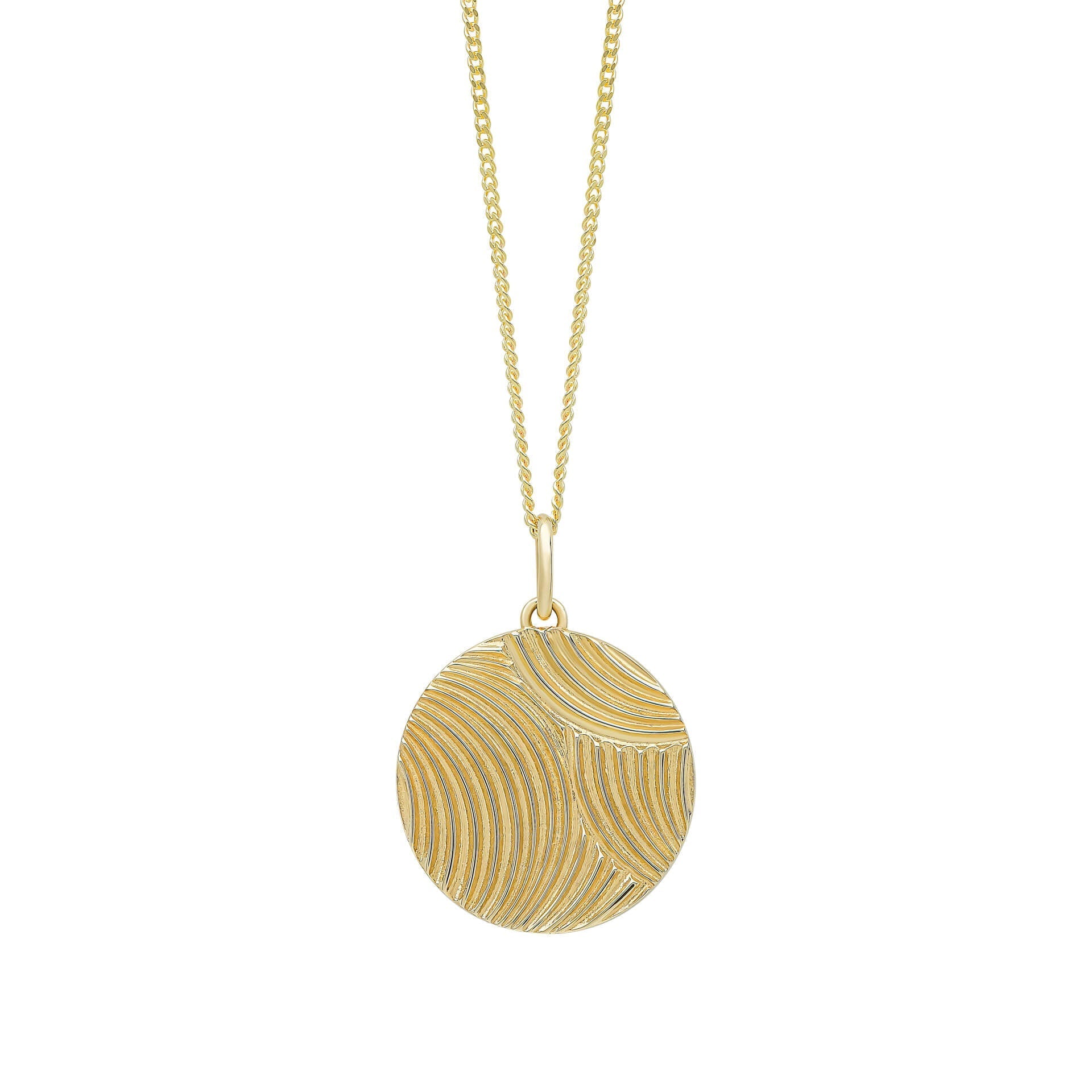 Elements Gold Diamond Cut Ripple Pendant