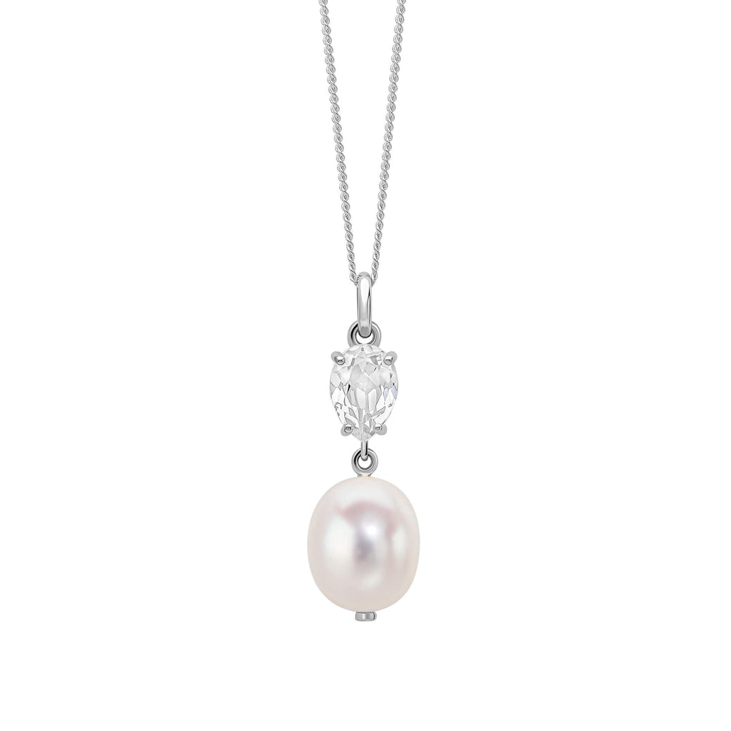 Elements Gold Baroque Pearl and Topaz Pendant