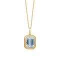 Elements Gold Elongated Octagon Aquamarine Pendant