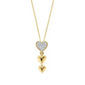 Elements Gold Triple Heart Drop Pendant