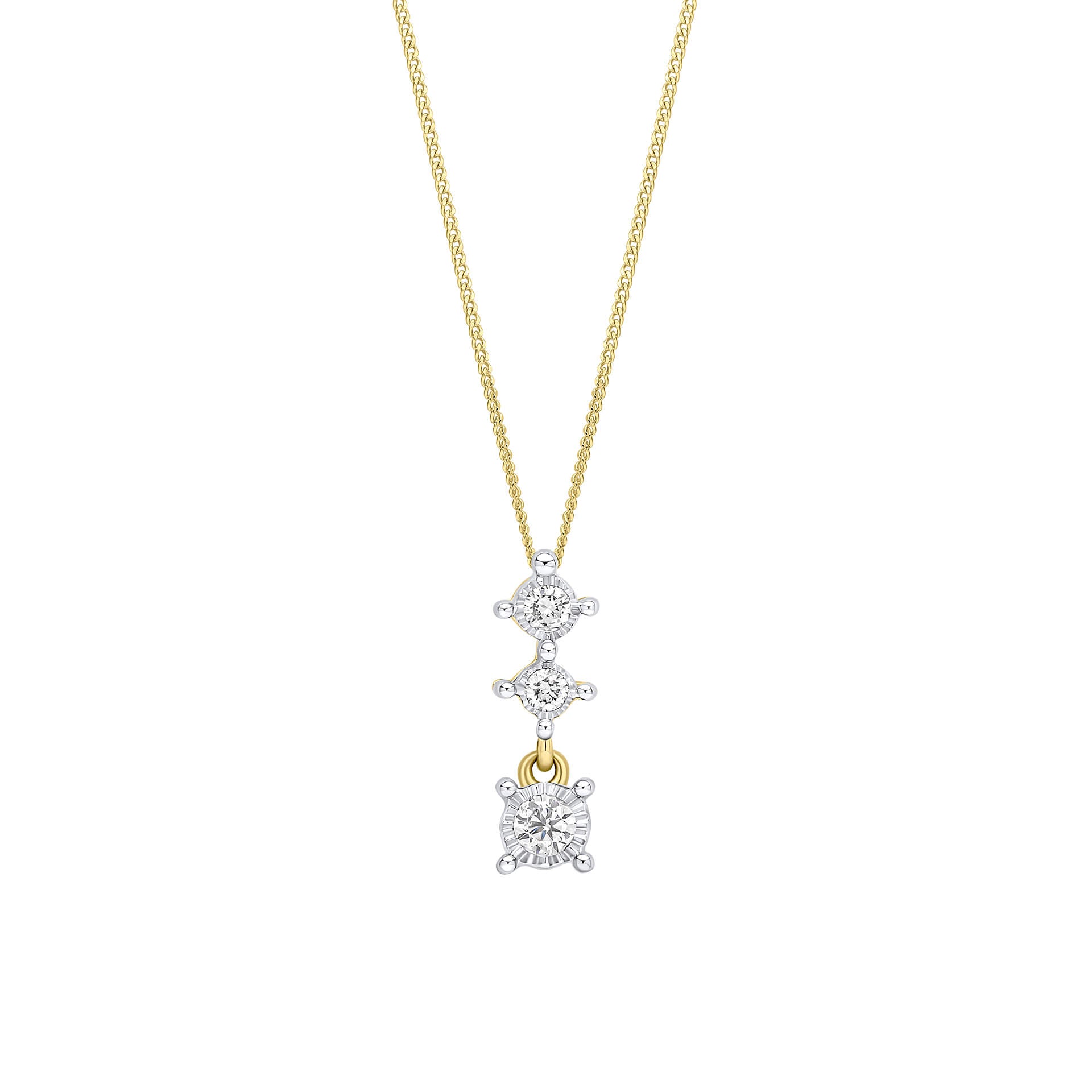 Elements Gold Diamond Trilogy Drop Pendant