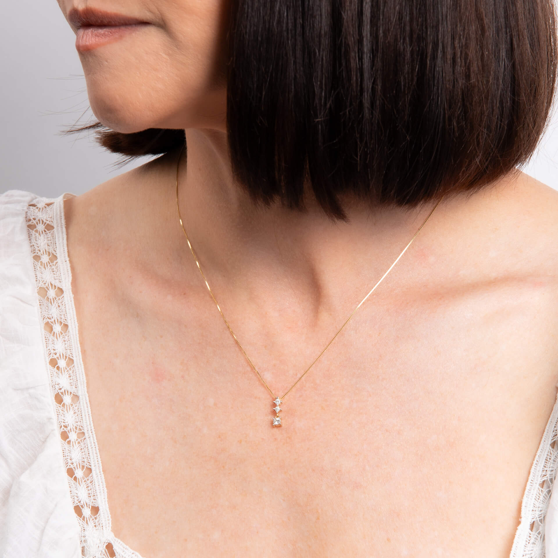 Elements Gold Diamond Trilogy Drop Pendant
