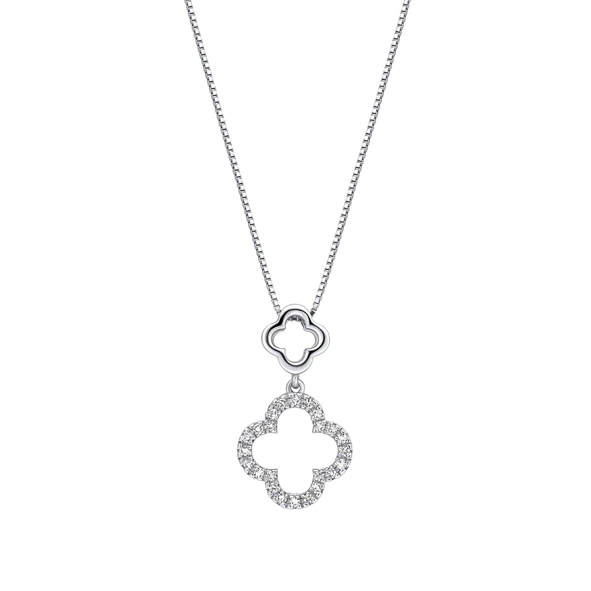 Elements Gold Diamond Quatrefoil Pendant