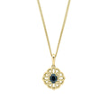 Elements Gold Ornate Sapphire Pendant