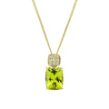 Elements Gold Cushion Cut and Cluster Peridot Pendant