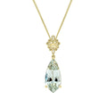 Elements Gold Fancy Cut Green Quartz Drop Pendant with Swirl Detail Bale