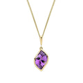 Elements Gold Flame Cut Amethyst Pendant