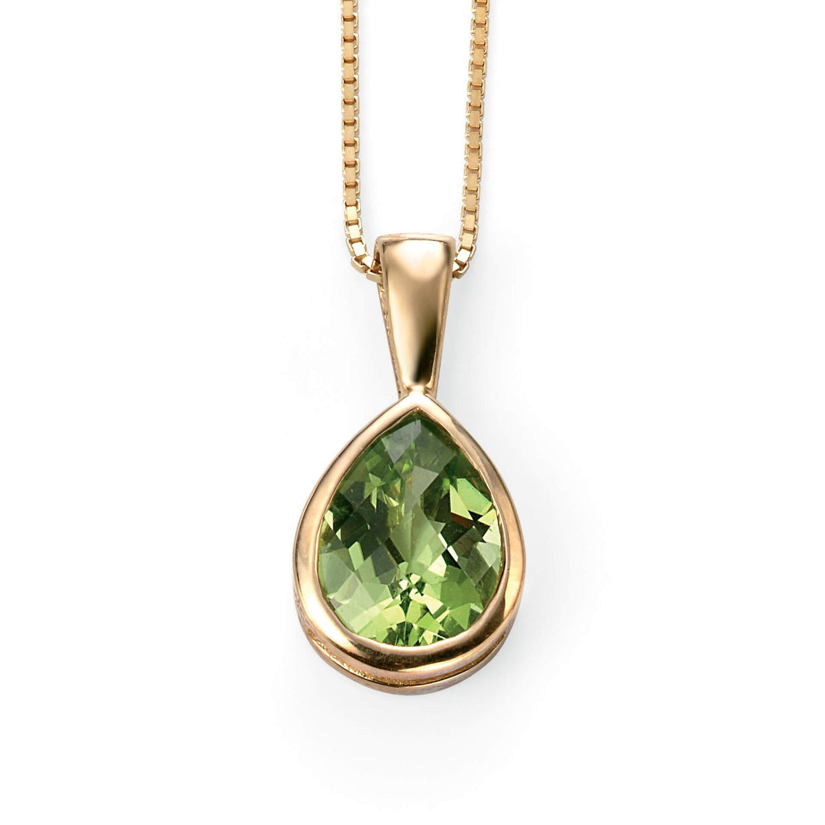 Elements Gold Peridot Teardrop Pendant