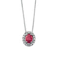 Elements Gold Precious Stone Pendant with Diamond Cluster Surround