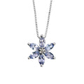 Elements Gold Tanzanite Flower Pendant with Diamond