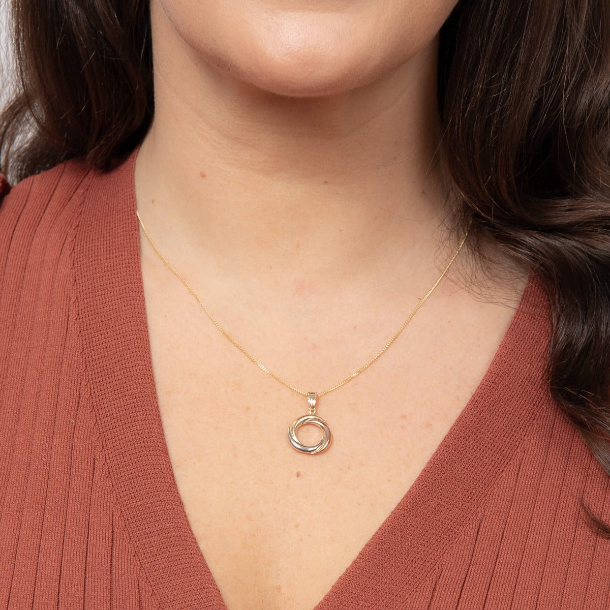 Elements Gold Tri-Metal Open Circle Pendant