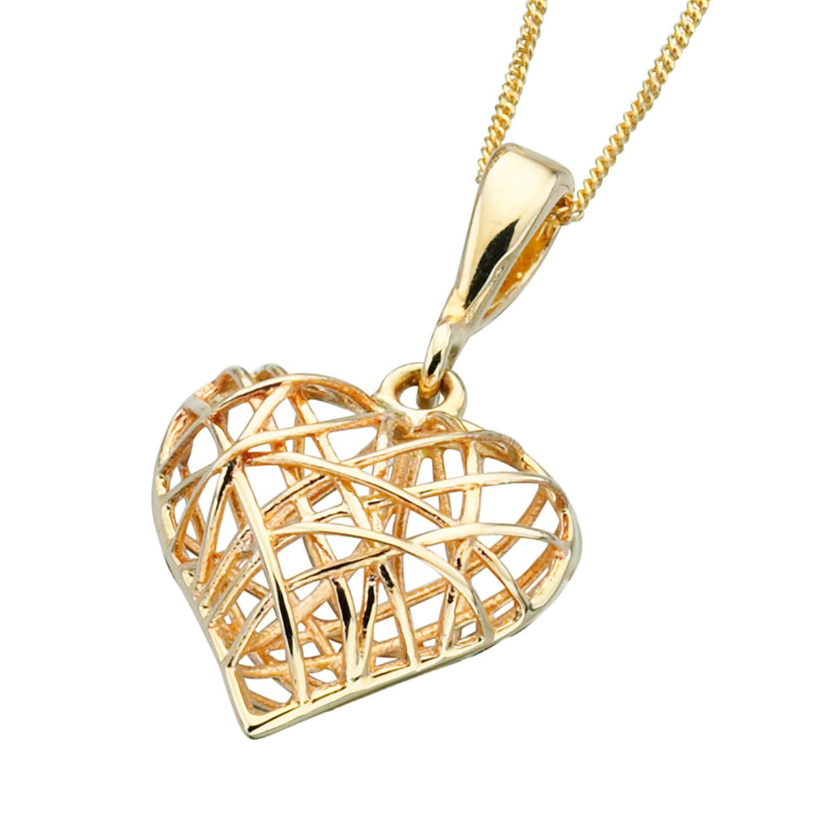 Elements Gold Caged Heart Pendant