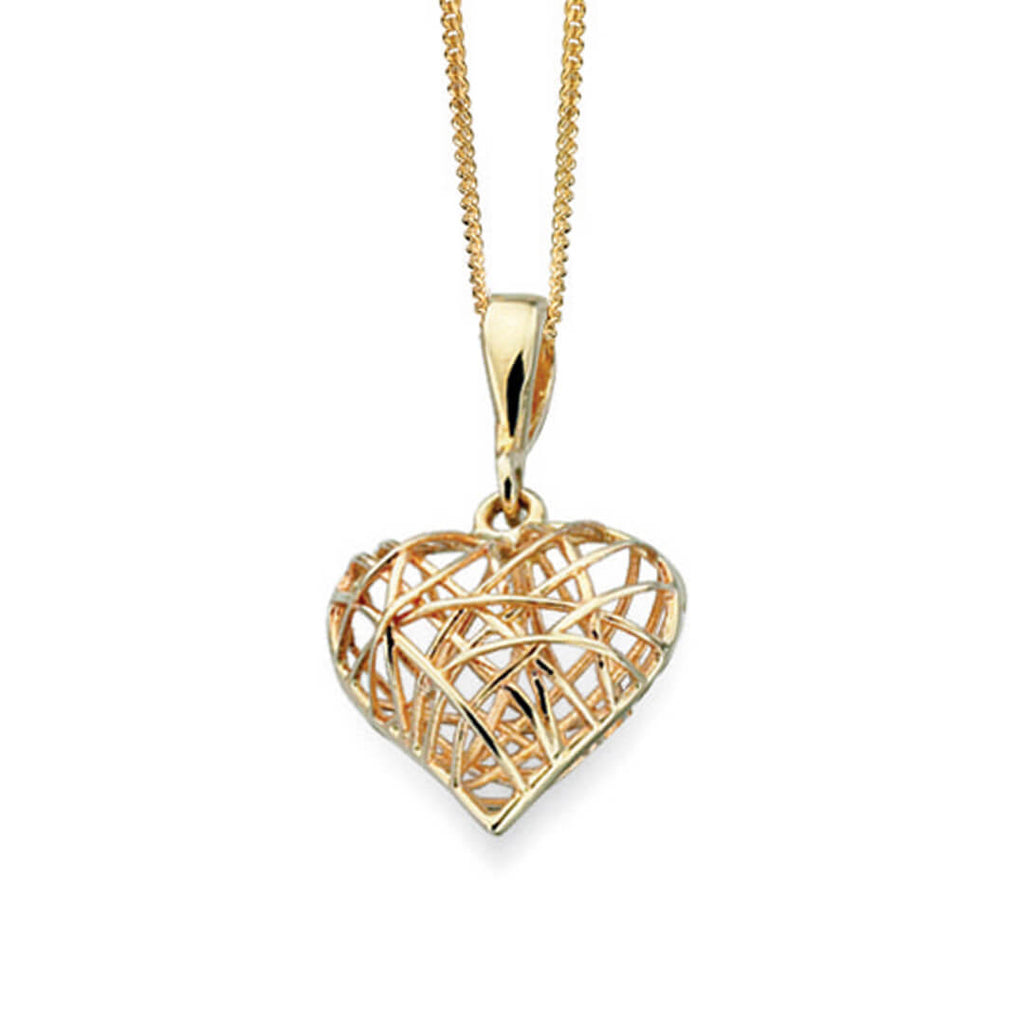 Elements Gold Caged Heart Pendant
