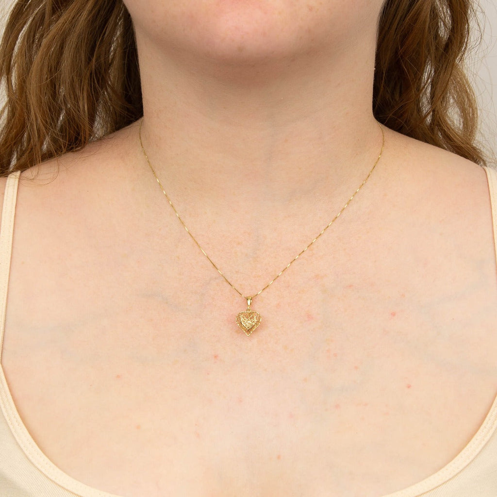 Elements Gold Caged Heart Pendant