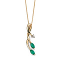 Elements Gold Vine Style Pendant with Emerald