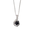 Elements Gold Blue Sapphire Swirl Pendant with Diamond