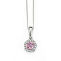 Elements Gold Pink Sapphire Pendant with Diamond Surround