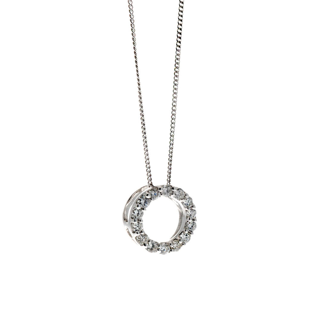 Elements Gold Open Circle Pendant with Diamonds